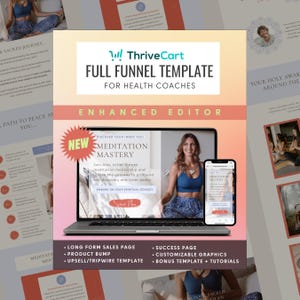 ERWEITERTER EDITOR ThriveCart Template Tripwire Kassen-Trichter für Gesundheits-Meditation Yoga-Coaches