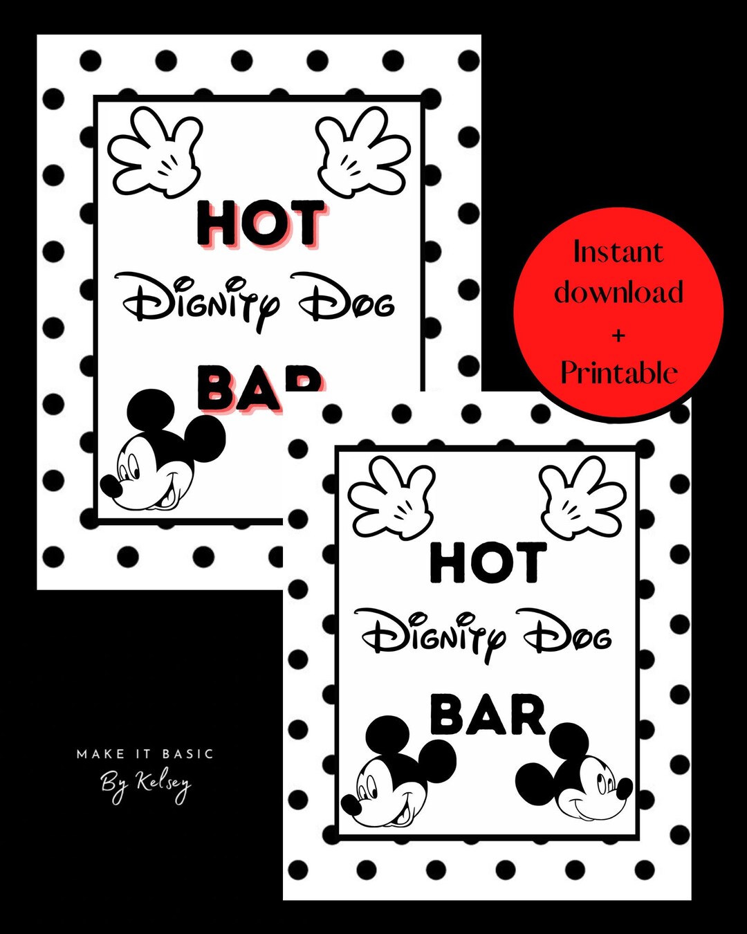 INSTANT DOWNLOAD / 2 hot Diggity Dog Bar Signs / Both 8x10 Etsy