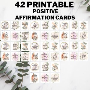 42 Positive Affirmation Cards, Vision Board Printables, Law of Attraction Card Deck, Manifesting Kit, Self-Care Printables, DIGITAL