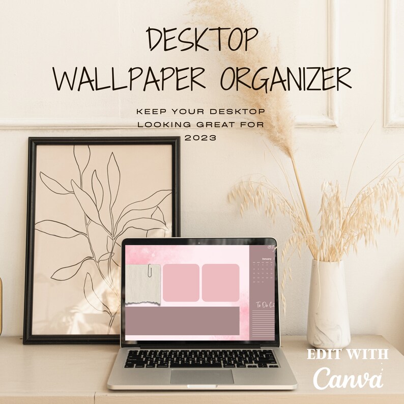 Desktop Wallpaper With Pink Theme, Organizers for Your Desktop, Desktop