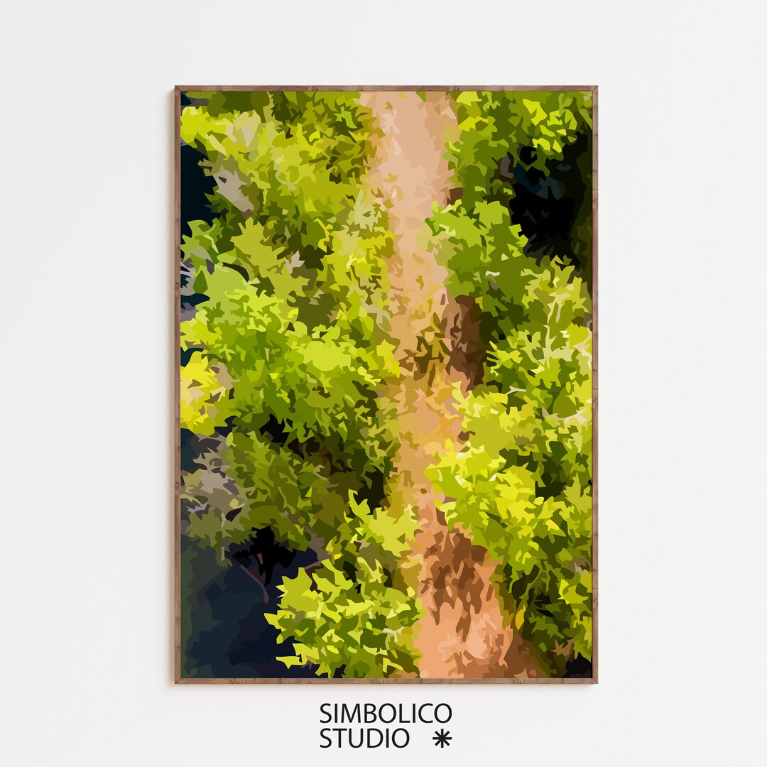 Path Through Greenery Abstract Printable Artwork Colorful Home Décor ...