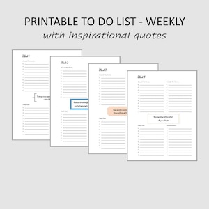 Printable To Do List with Inspirational Quotes