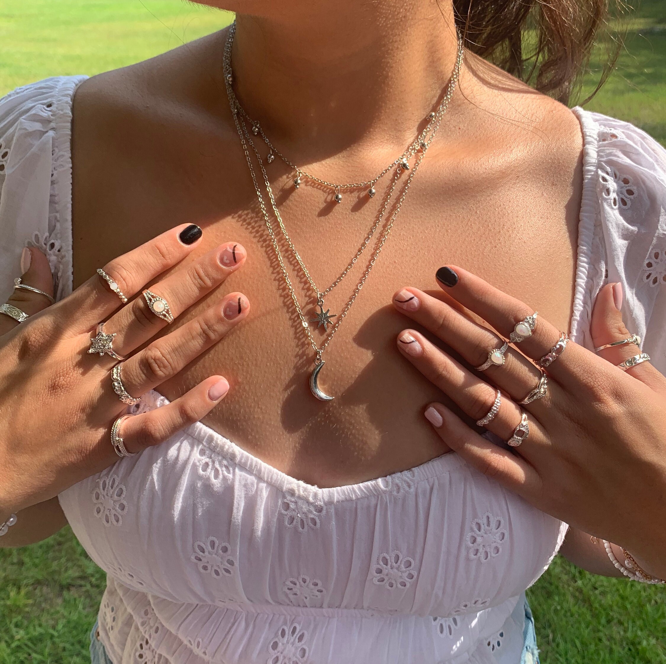 15pcs Stackable Rings Set | Gemstone and Rhinestone Rings
