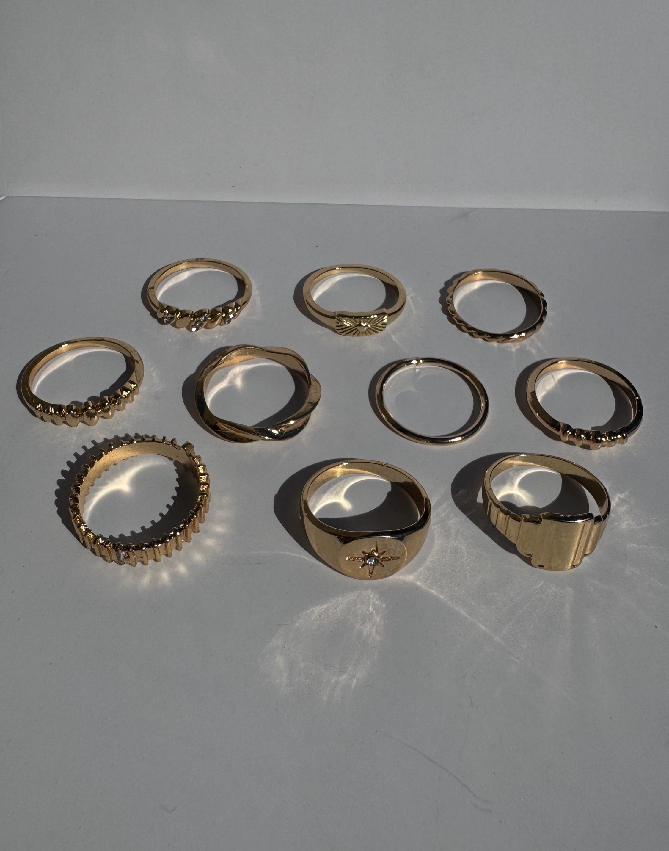 7 Layer Rings 10pcs Stackable Rings Set | Star Rings, Gemstone and Rhinestone Rings ...