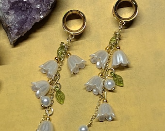 Lily of the valley dangle gauges dangle plugs