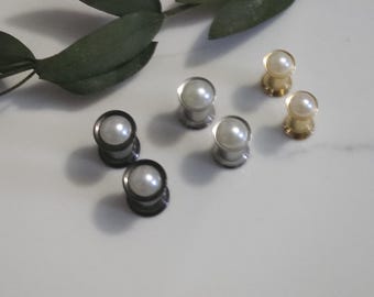 6G 4G 2G Wtyczki tunelowe z imitacją pereł