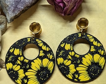 Sun flower Dangle Gauges dangle plugs