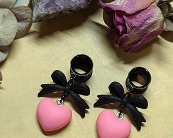 Neon Heart Dangle Gauges dangle plugs