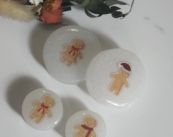 Tapones navideños de pan de jengibre de 28 mm a 50 mm