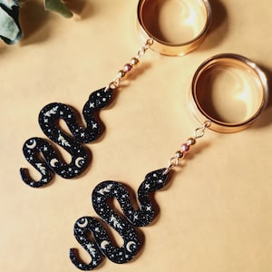 Black golden Snake dangle plugs dangle gauges