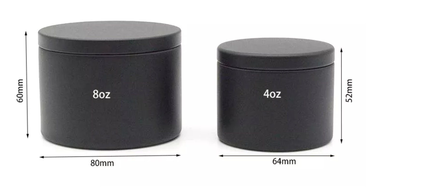 Matte Black Metal Tin Candle Container With Lid 8 Oz. 4 Etsy