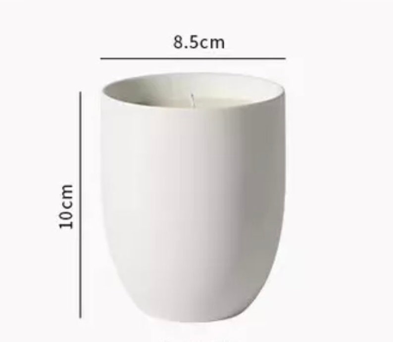 Empty Matte White Cylinder Ceramic Candle Jar 7 oz 13 oz. Empty Container for Candle Making Candle Vessel Ceramic Vessel image 7