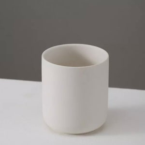 Empty Matte White Cylinder Ceramic Candle Jar 7 oz 13 oz. Empty Container for Candle Making Candle Vessel Ceramic Vessel image 5