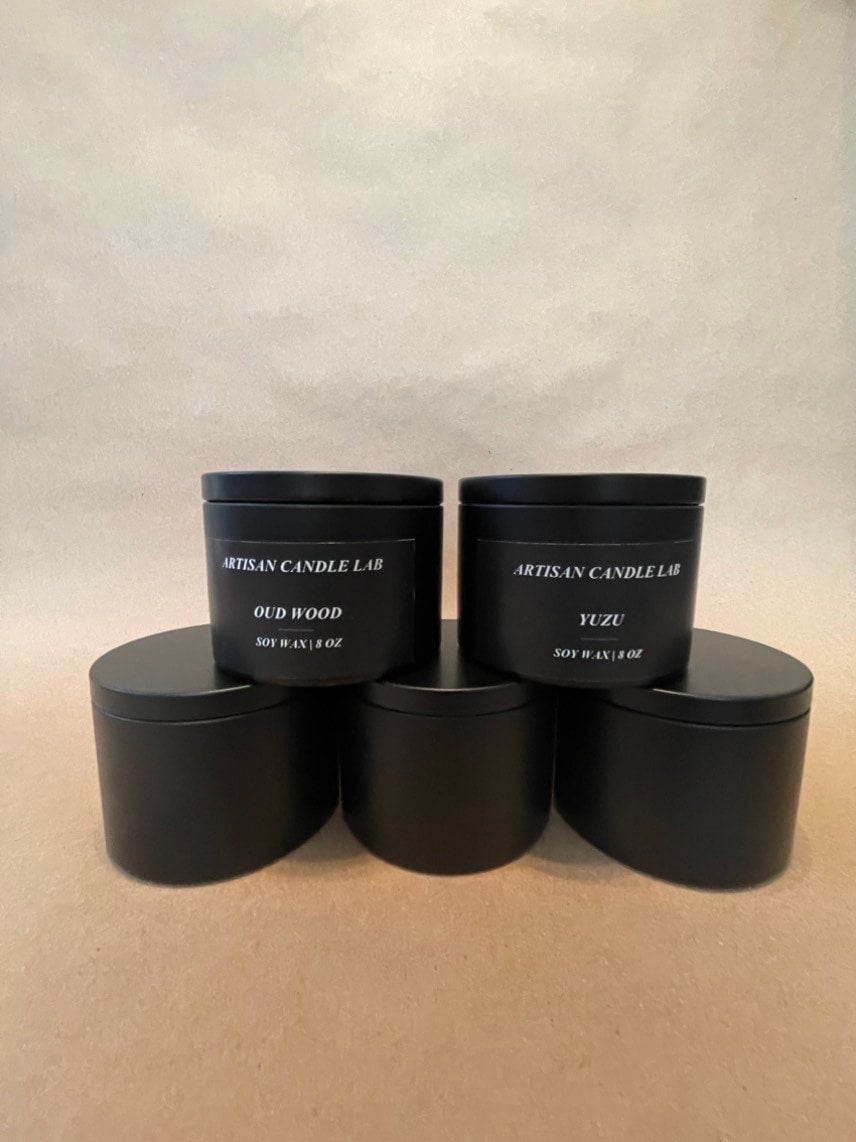 4 Oz 8 Oz Scented Soy Candle Yuzu Lychee Baies Oud Wood Volcano No. 5