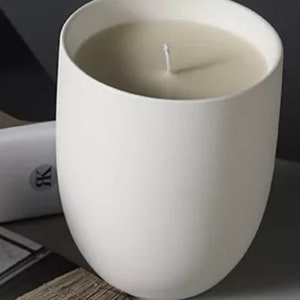 Empty Matte White Cylinder Ceramic Candle Jar 7 oz 13 oz. Empty Container for Candle Making Candle Vessel Ceramic Vessel image 3