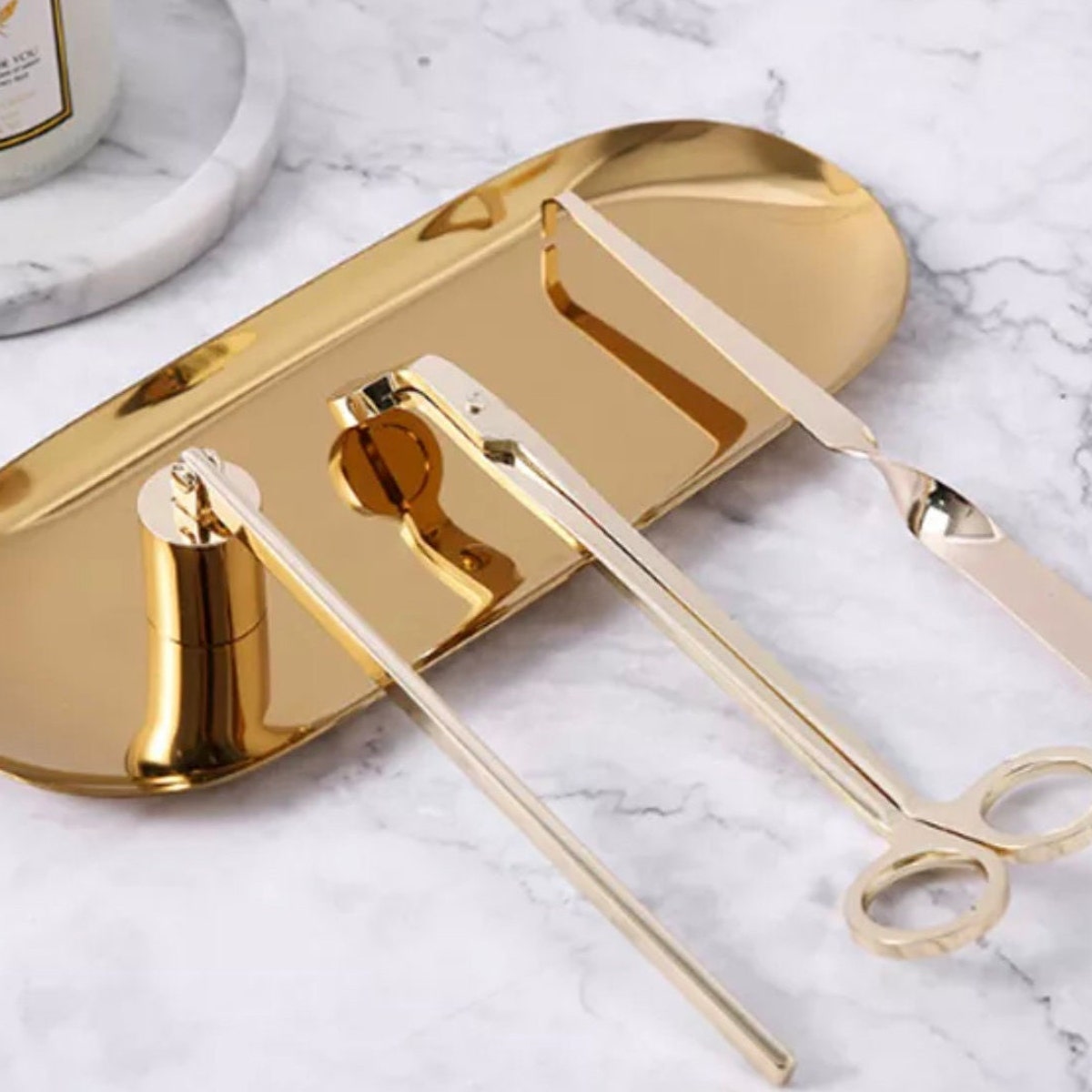 Gold Candle Care Kit Set | 4 Piece Set | Wick Trimmer | Candle Tools | Minimalist Home Decor or Room Aesthetic - Etsy