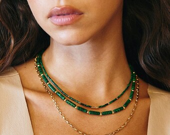 Stunning Malachite Collarbone Necklace - Featuring a Striking  Exclusive and Iconic Design