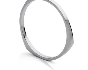 Gold Plated Geometric Bangle Bracelet