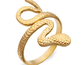 Serpent Golden Ring | Snake band | Gold-Plated hypoallergenic Stainless steel | Meaningful Gift for her.