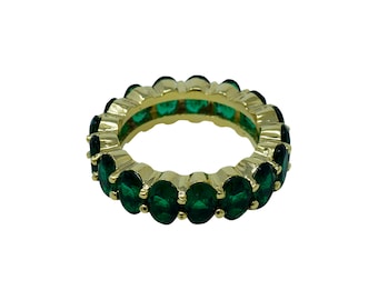 Gold plated alliance ring crafted handmade with Swarovski stone