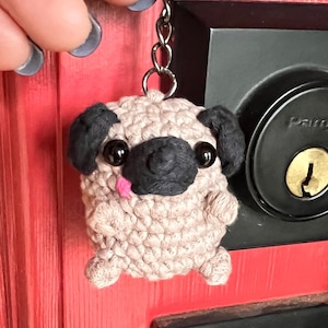 Pug Crochet Keychain “Mojo”