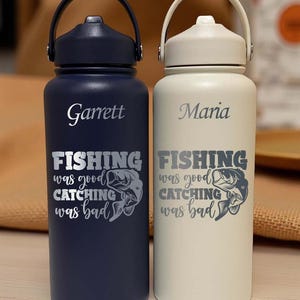Fishing 32oz Water Bottle – Stainless Steel, Design #38