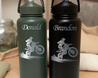 Dirt Biker 32oz Water Bottle – Stainless Steel