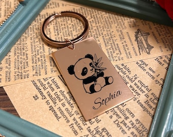 Brelok Panda ze stali nierdzewnej
