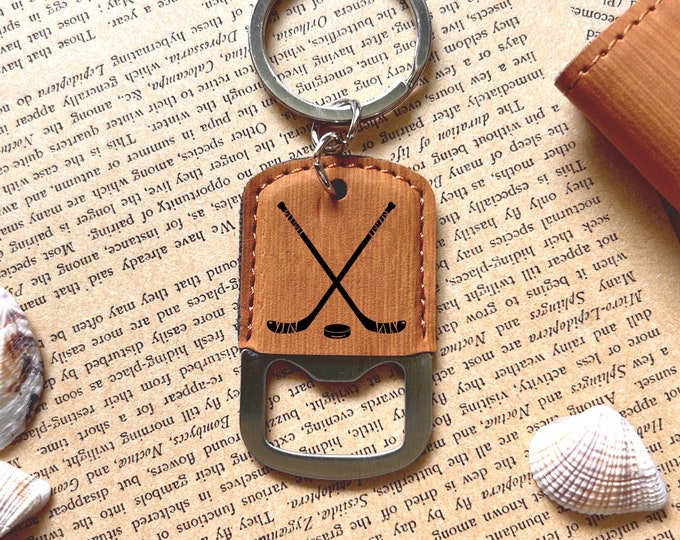 Hockey Leather Bottle Opener