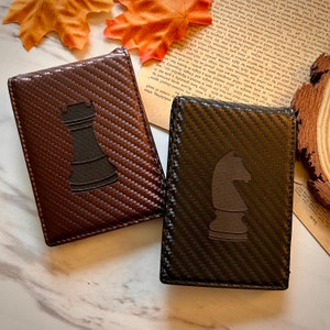 Portefeuille en cuir d'échecs