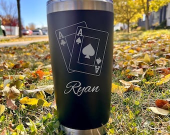 Poker 20oz Engraved Tumbler