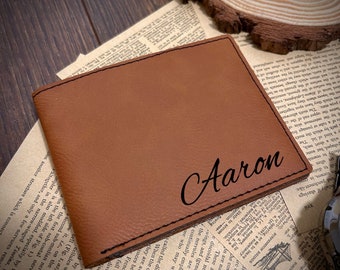 Men Custom Leather Wallet | Name Engraved Soft Leather Wallet | Personalized Wallet for Men | Custom Wallet for Minimalist Men