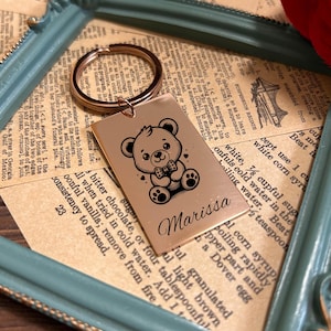 Teddy Bear Keychain Stainless Steel – Design #53