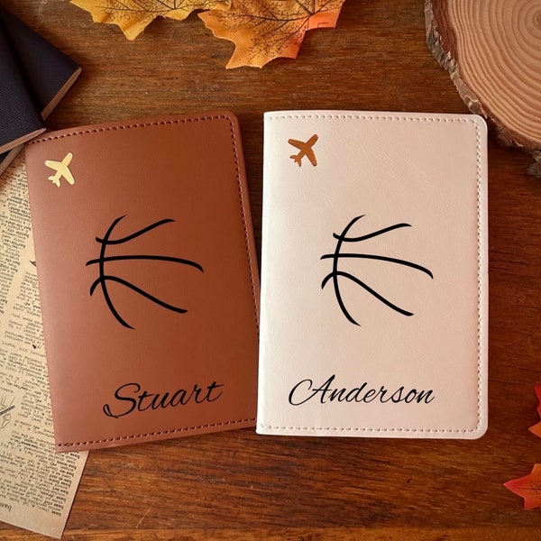 Basketball Passport Cover | Basketball Lover Passport Holder | Basketball Personalized Elegant Passport Cover | Elegant Engraved Sports Gift