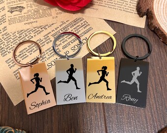 Runner Stainless Steel Keychain | Running Lover Metal Keychain | Running Personalized Genuine Metal Keychain | Runner Elegant Custom Gift