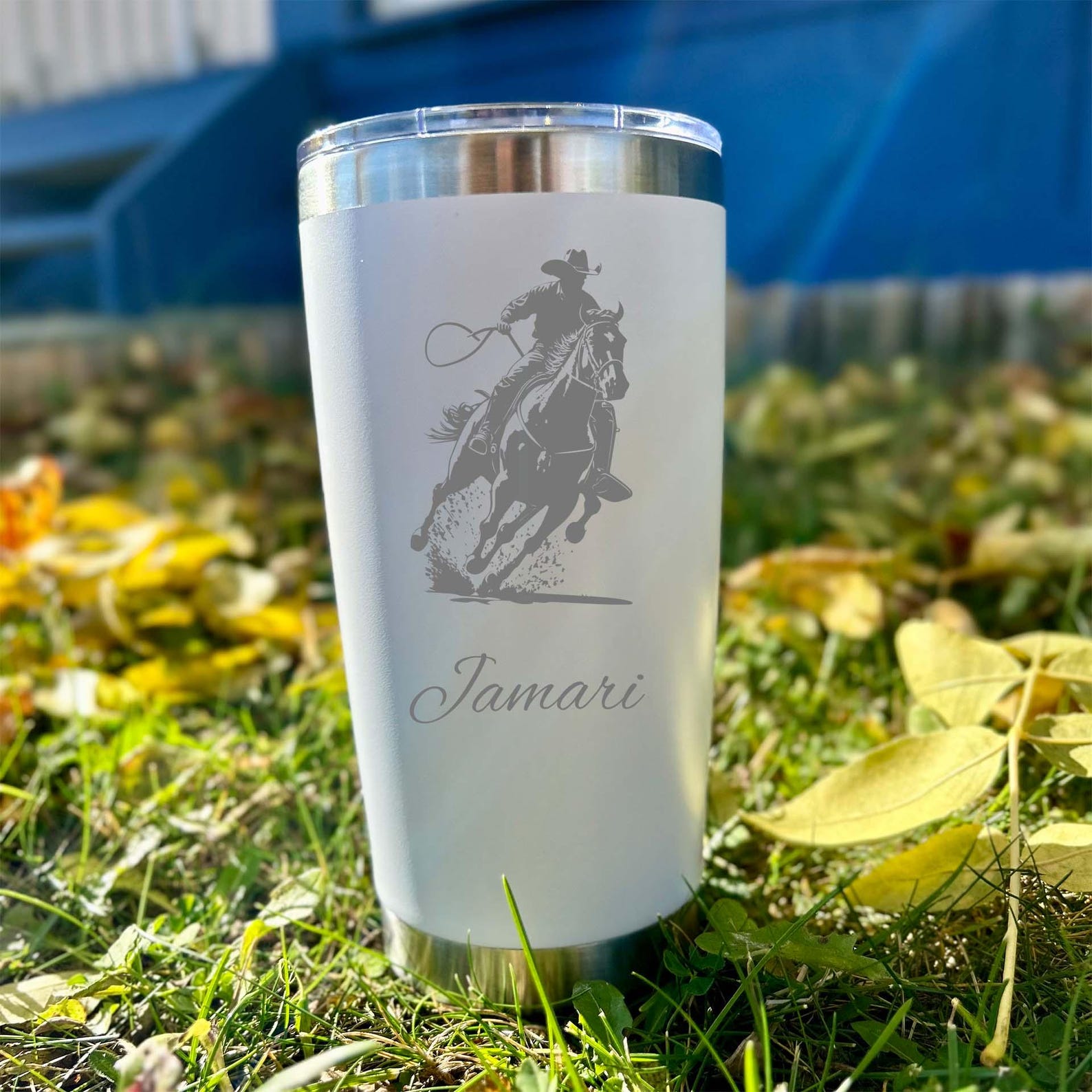 Cowboy 20oz Engraved Tumbler – Stainless Steel, Cowboy Design #2 - Etsy