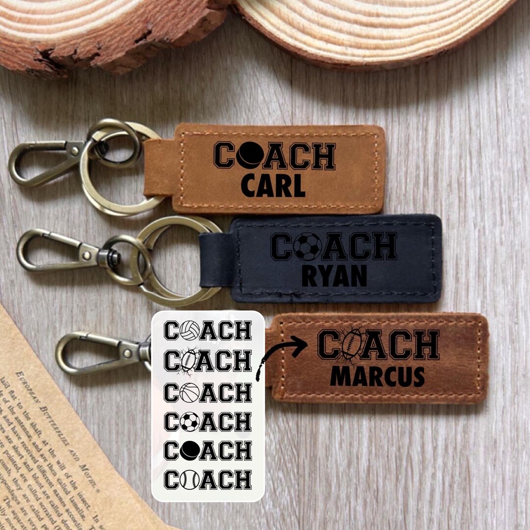 Coach Leather Keychain - Etsy