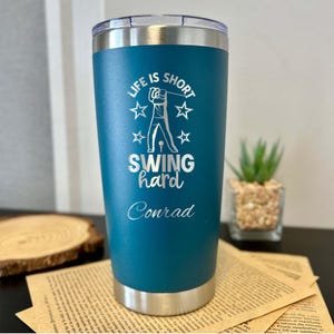 Golf Lover 20oz Engraved Tumbler – Stainless Steel, Saying #33