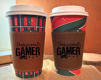 Gamer Cup Sleeve #71 | Game Lover Engraved Gift Cup Cover | Gaming Coffee Protector | Games Custom Cup Cover | Gamer Custom Coffee Sleeve