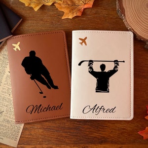 Hockey Passport Cover | Hockey Lover Passport Holder | Hockey Personalized Elegant Passport Cover | Elegant Custom Gift for Hockey Players