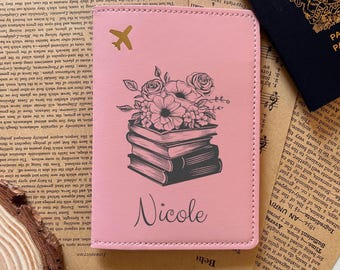 Book and Flowers Passport Cover – Design #31