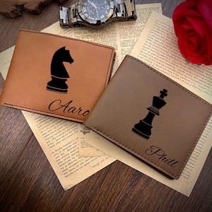 Portefeuille en cuir d'échecs