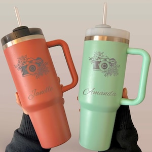 Photographer 40oz Engraved Tumbler – Stainless Steel, Design #69