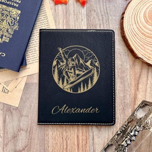 Gold Skiing Passport Cover