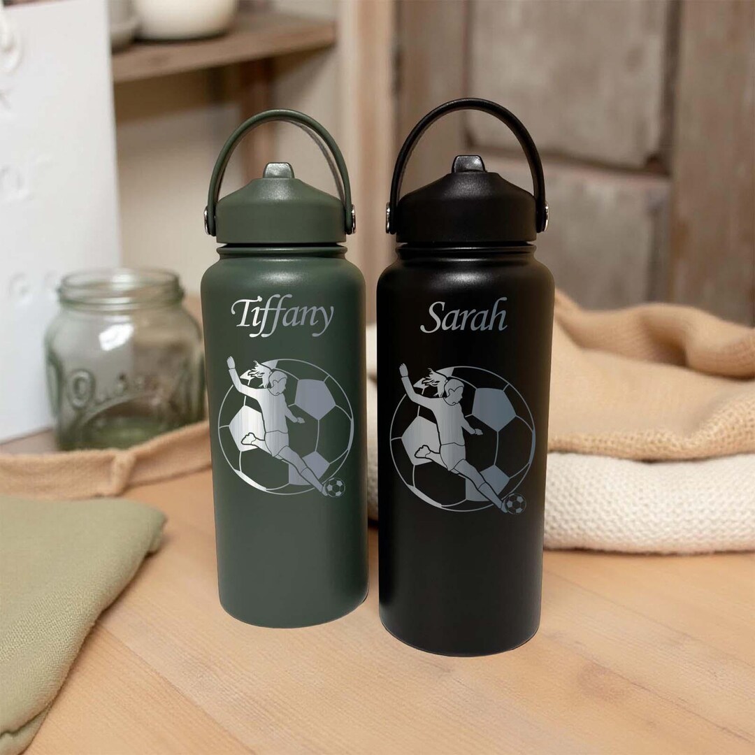 Soccer 32oz Water Bottle – Stainless Steel, Soccer Design #1 - Etsy