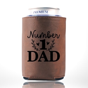 Porte-canette pour père 71 Porte-bière cadeau pour papa Dad's Saying refroidisseur de bière personnalisé porte-gobelet pour la fête des pères Porte-boissons Pops Dark Brown