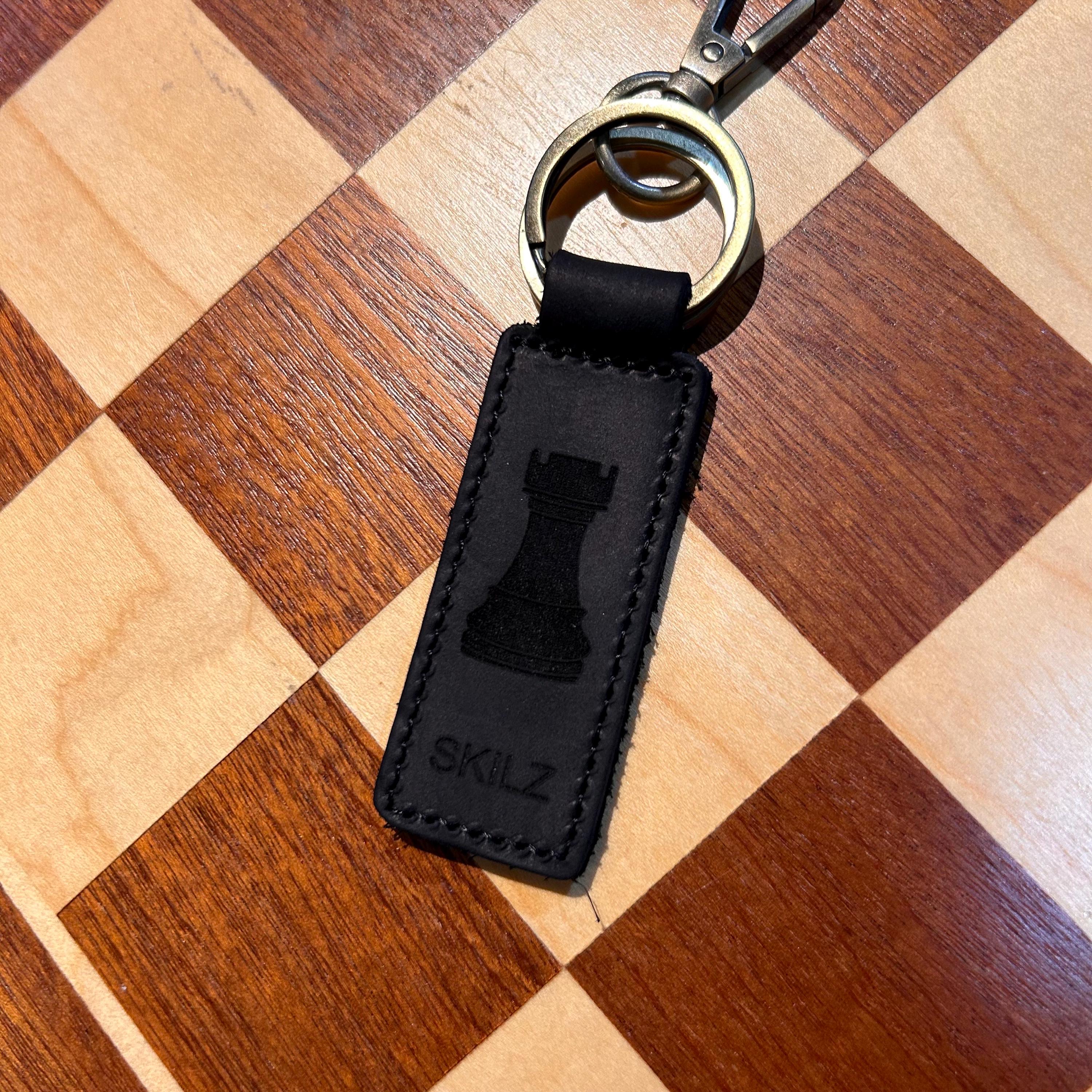 Chess Genuine Leather Keychain - Etsy