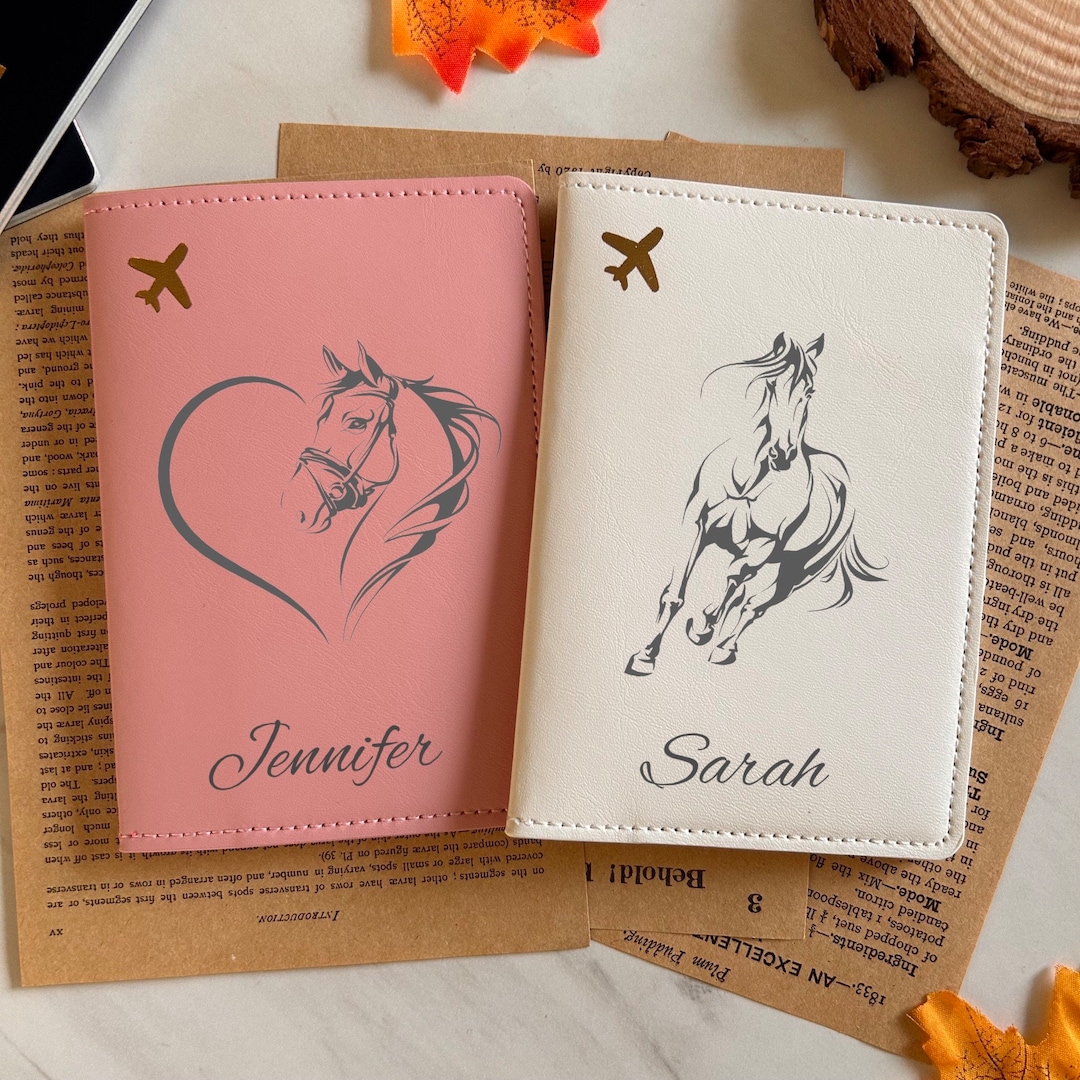 Horse Passport Cover Horse Lovers Passport Holder Horse and Heart Personalized Elegant Passport