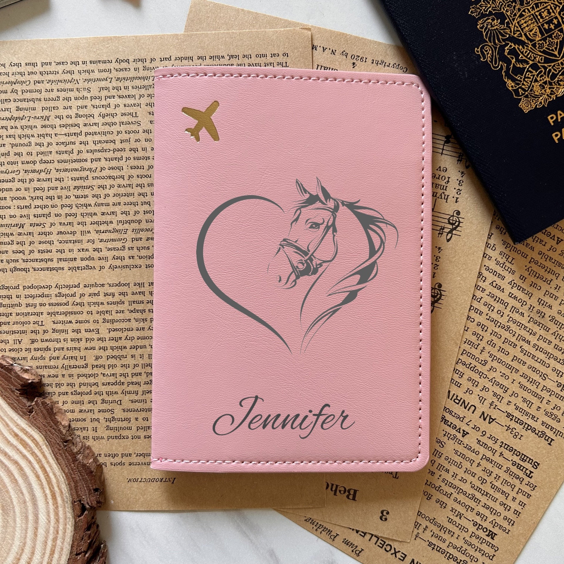 Horse Passport Cover Horse Lovers Passport Holder Horse and Heart