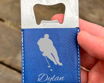 Hockey Großer Flaschenöffner - Edelstahl, Hockey Design #2